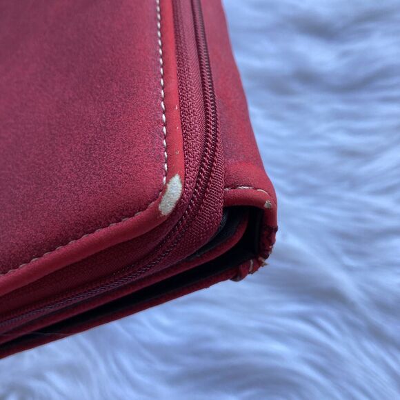 Montana West Leather Wallet Clutch Red Silver Bedazzled Western Zip Up Jeweled - Picture 6 of 11